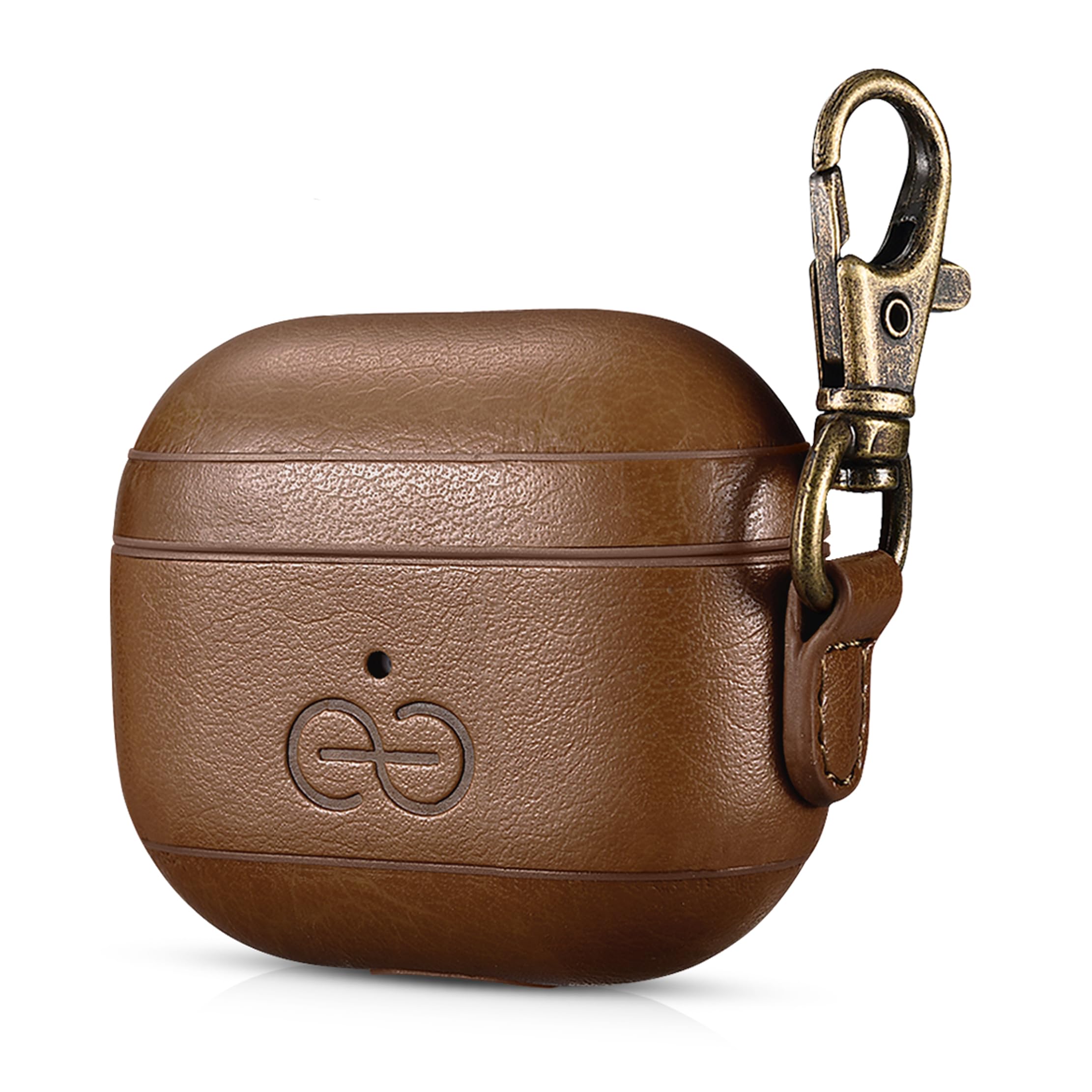 Dreem Om Case Cover with Keychain Clip Compatible with AirPods 4 for Apple AirPods 4th Generation, Vegan Leather AirPod Case for Men & Women, Luxury Earbuds Accessory for iPhone - Caramel — view 53