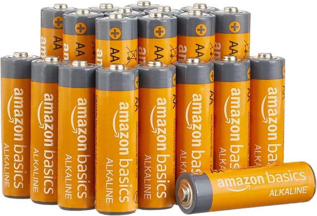 Amazon Basics Baterie alkaliczne AA o wysokiej wydajności, 20-pak, 1,5 V, 10-letni okres trwałości