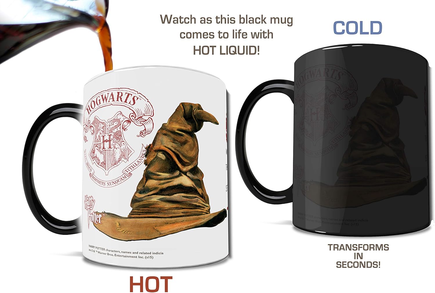Morphing Mugs Harry Potter - Gryffindor - Hogwarts Sorting Hat Quote - One 11 oz Color Changing Heat Sensitive Ceramic Mug – Image Revealed When HOT Liquid Is Added! - Image 3