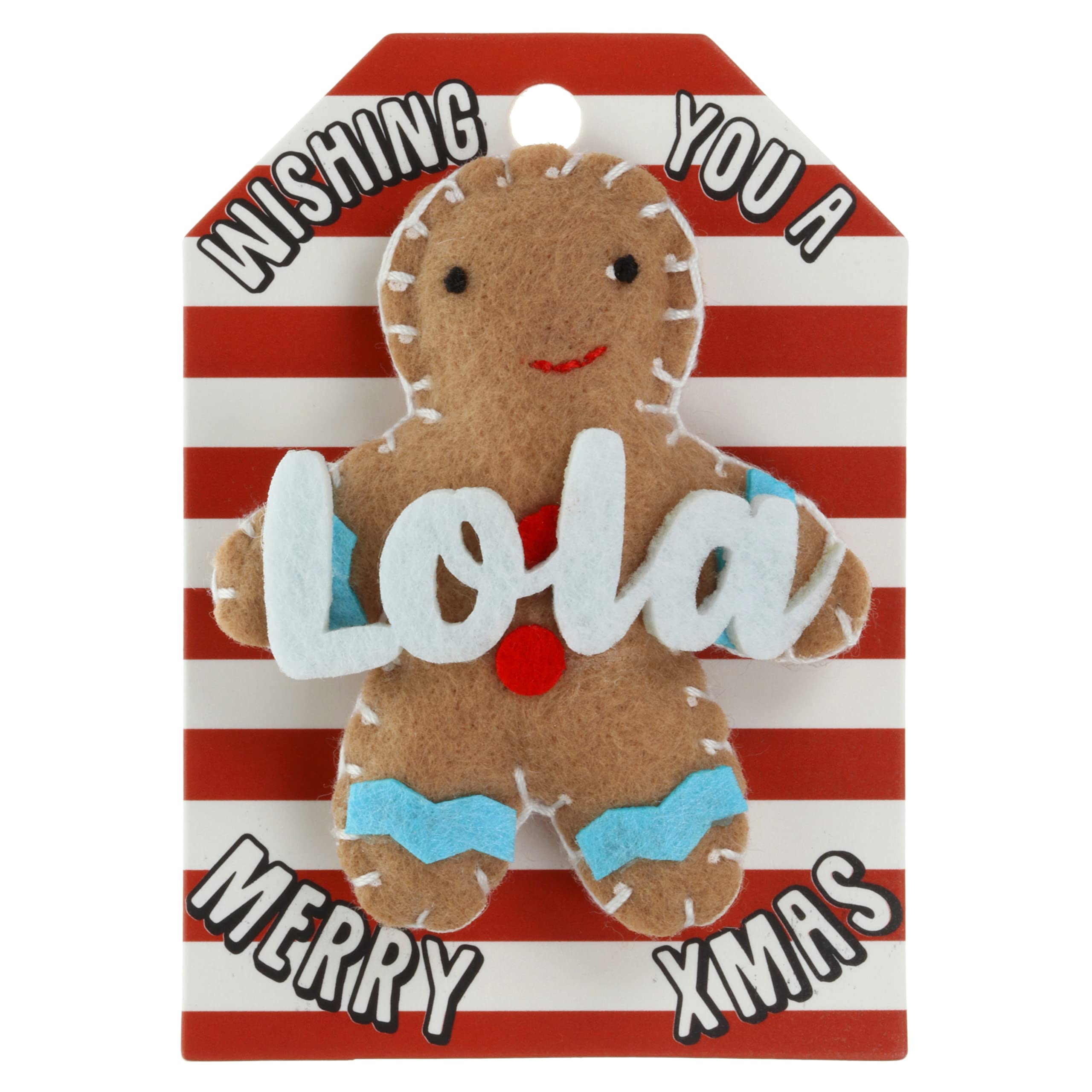 Lola Name Gingerbread Man Christmas Tree Bauble Decoration Hanging Gift