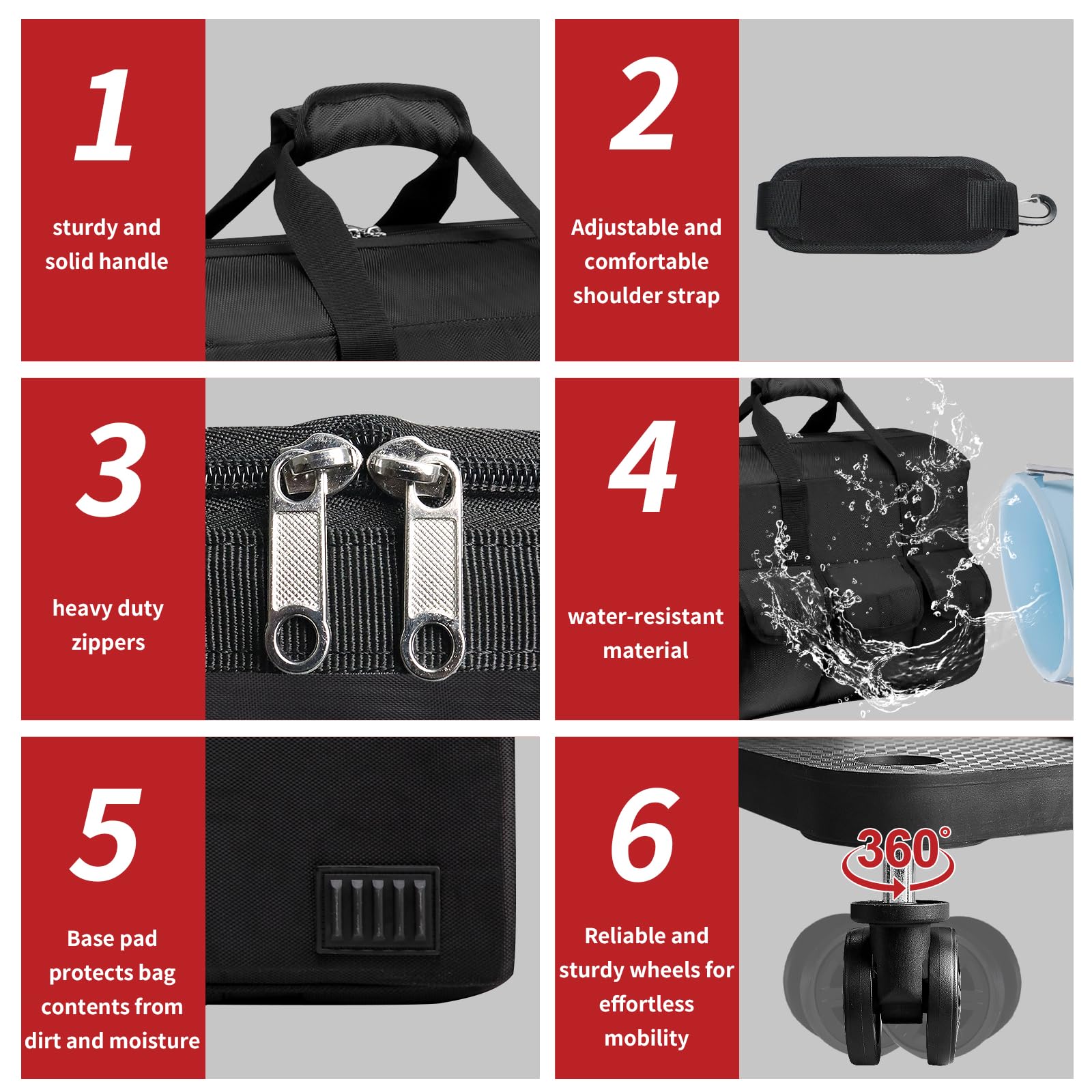 Bolsa de Lona médica con Ruedas para Enfermera, Trabajo, enfermería, clínica, Salud en el hogar, Regalo CNA Nr, Bolsa de Transporte para médicos, EMT EMS Healthcare, Negro -, 18.5 x 10.7 x 13 Inches