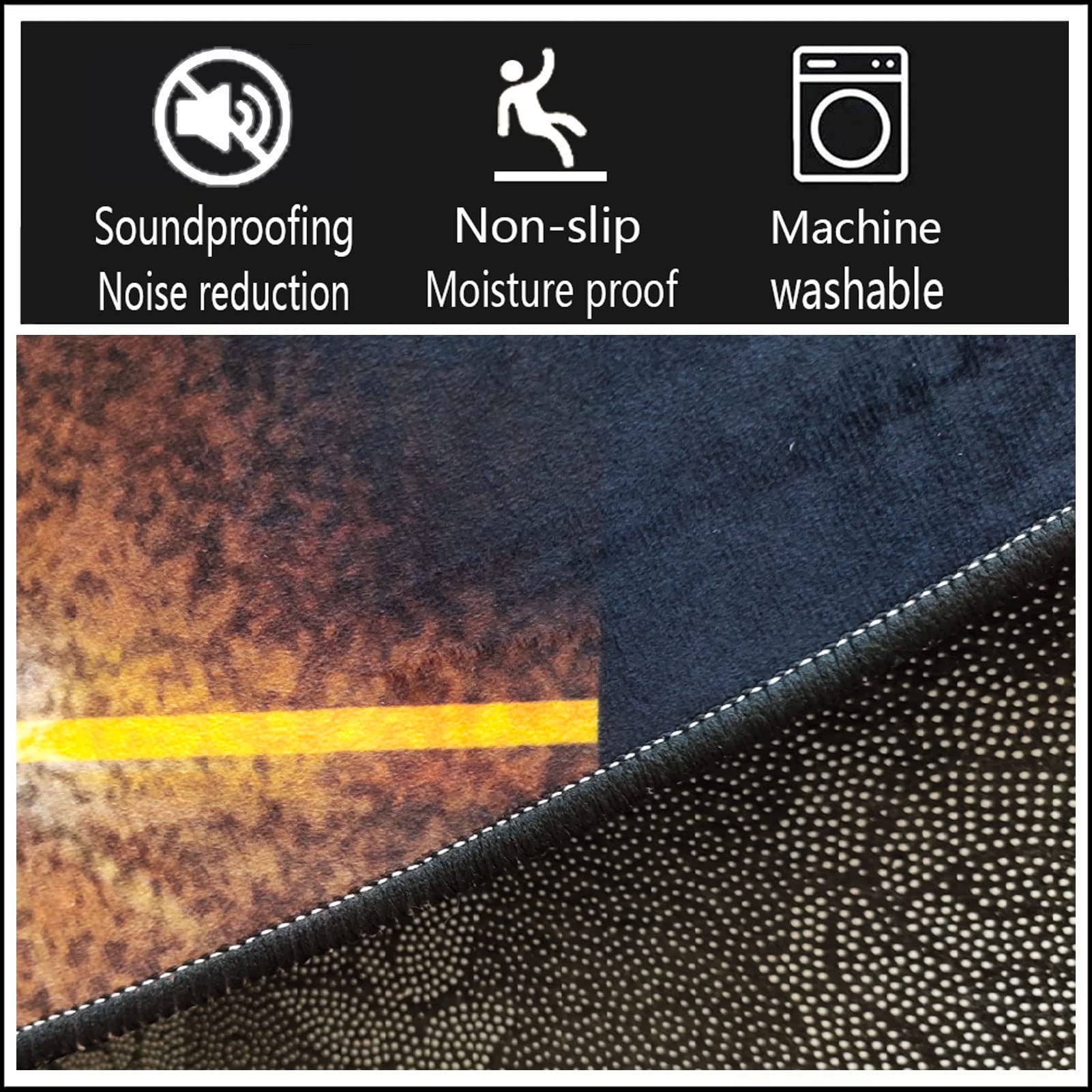 EYZO Tappeto per Batteria Tappetino per Batteria Tappeto Drum Carpet per Batterie Acustica Elettroniche Rullante Drum Tappeto Antiscivolo, Tappetino per Pianoforte Rotondo Insonorizzato 120CM