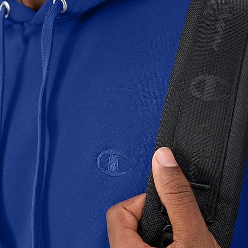 Miniatura 148 de Champion - Sudadera con capucha para hombre, cómoda, de vellón Powerblend (tallas regulares o tallas grandes o altas). Negro - C Logo