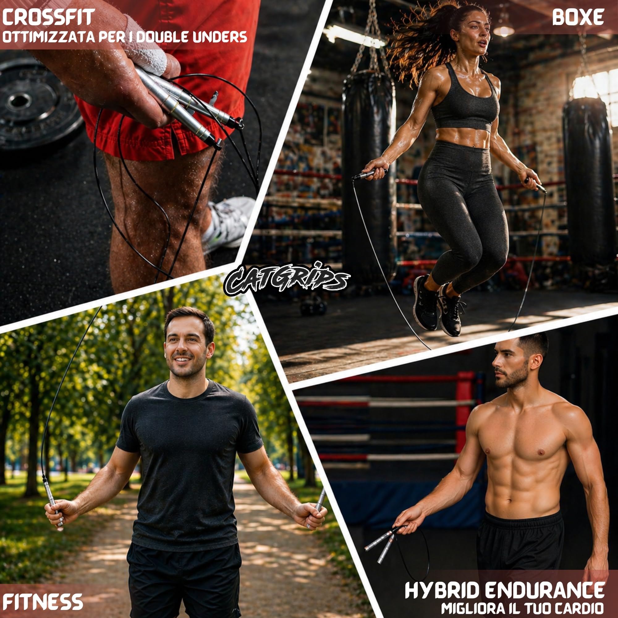 CATGRIPS Corda per Saltare Professionale – Speed Jump Rope in Alluminio Premium – Corda Crossfit Rapida e Regolabile – Ultra Leggera per Double Unders, Gym e Boxe