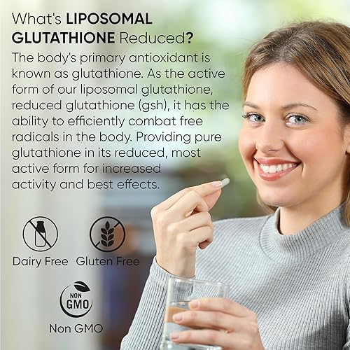 Miniatura 6 de Keka Naturals Cápsulas blandas de glutatión liposomal de 2400 MG, absorción máxima, forma activa reducida de L-glutatión (GSH), con ácido