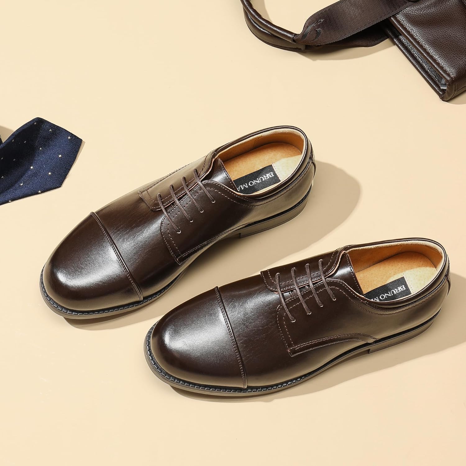 Bruno Marc Men's Dress Oxford Shoes Classic Lace Up Formal Cap Toe Shoes - Image 2