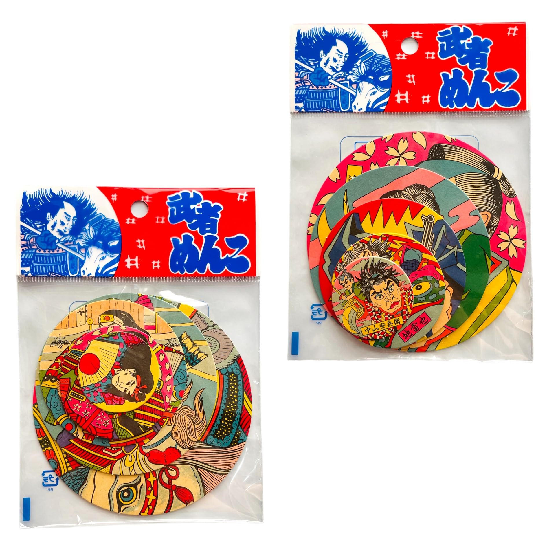 Amazon | 武者丸めんこ 【 12枚 】 6枚入り×2袋 伝統玩具 おもちゃ 紙