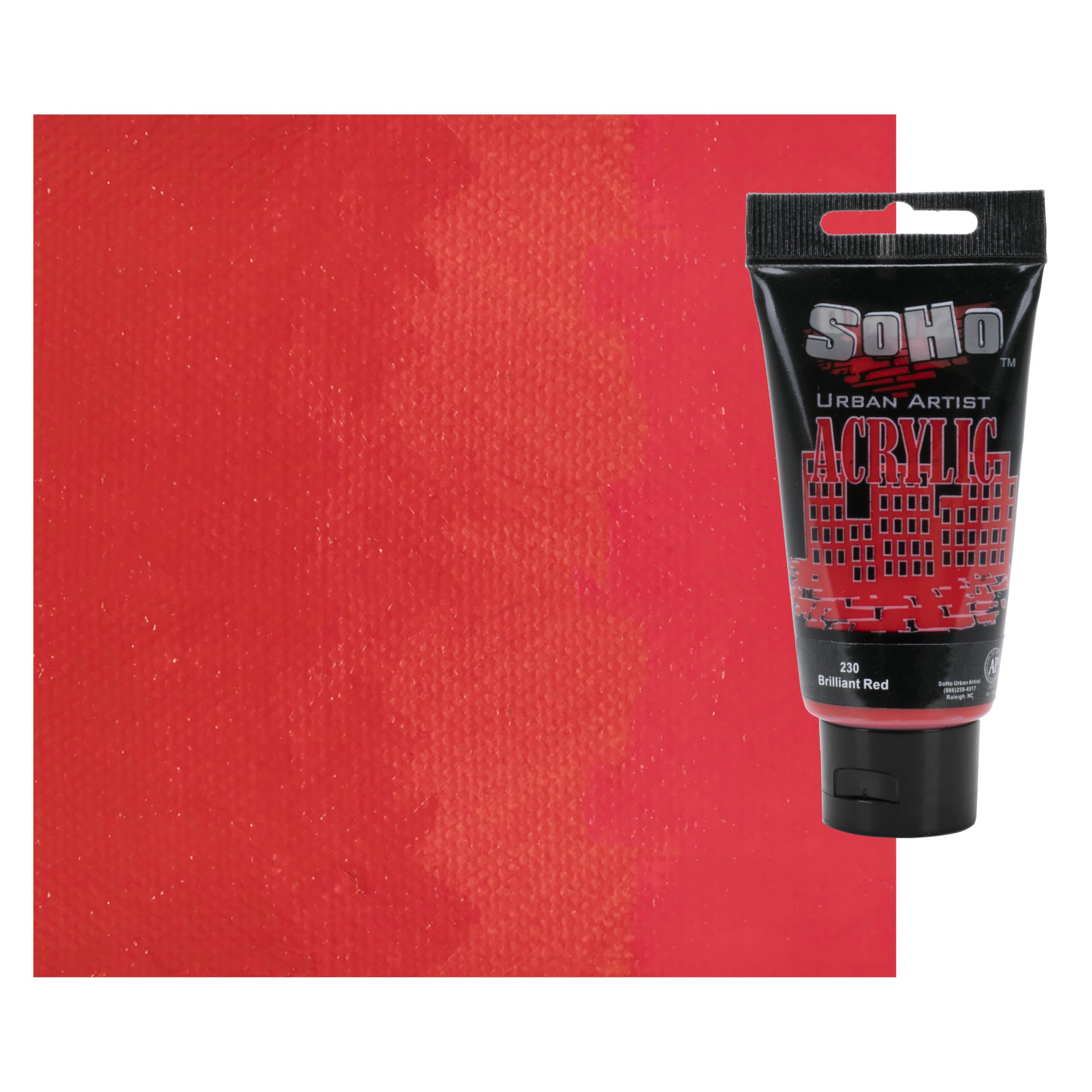 Soho Urban Artist Heavy Body Acrylic Paint - 75 ml Tube - Brilliant Red - Thick, Rich Color, Excellent Coverage, Professional Quality - Artists