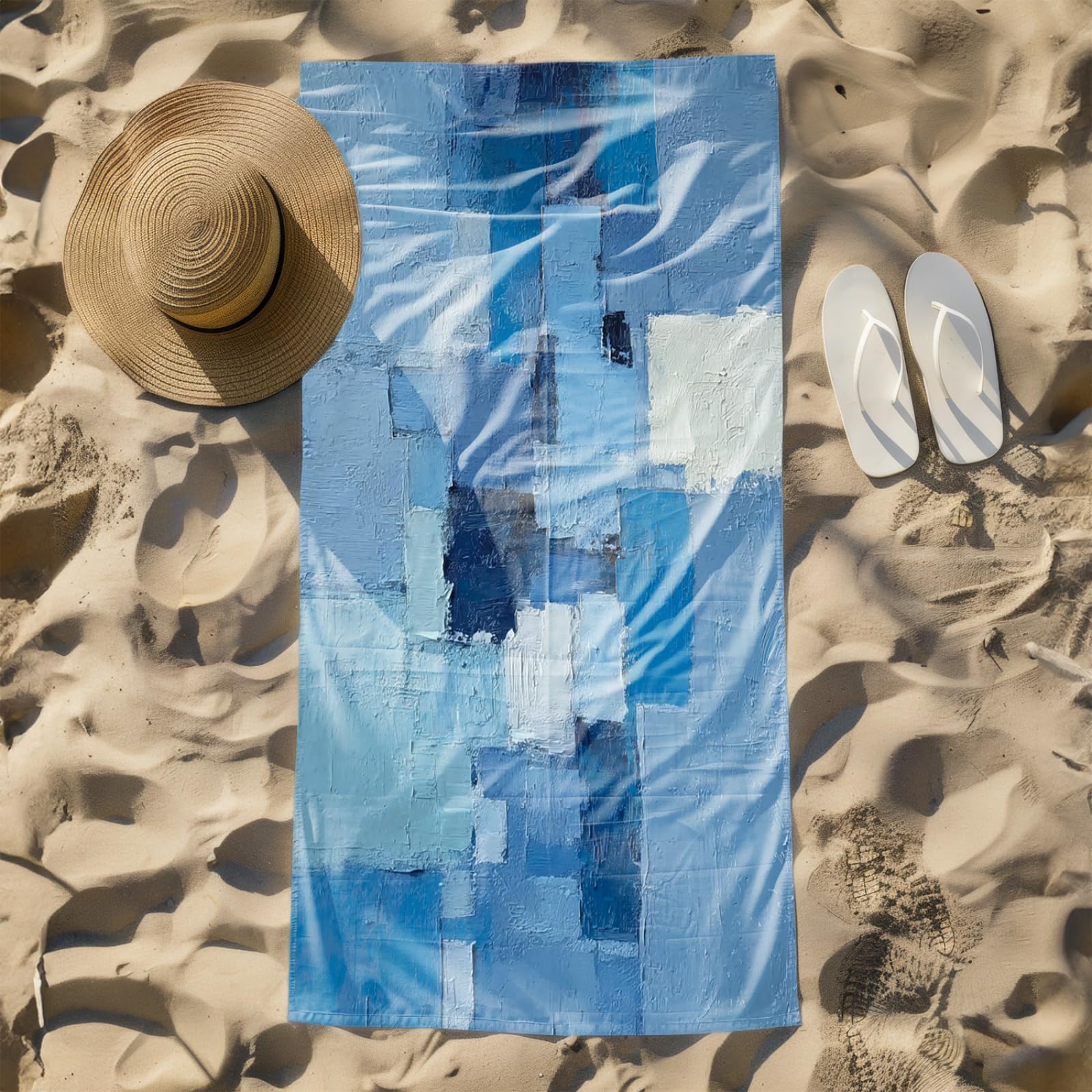Générique Serviette de Plage 90X180 Modèle Bleu