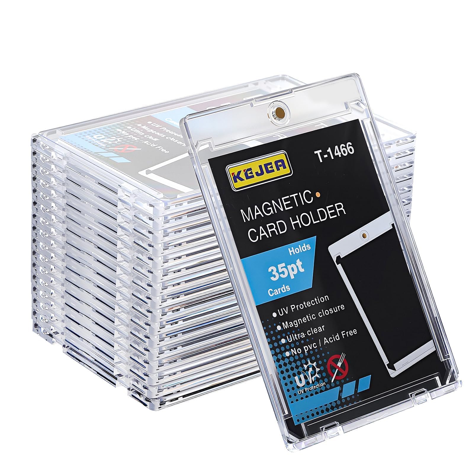 35PT Magnetic Card Holder, 5 Pack Magnetic Trading Card Holder Case