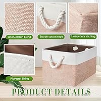 Vista 3 de 6 cubos de almacenamiento pequeños plegables con asas de transporte resistentes, multiusos, organizador para el hogar, oficina, guardería