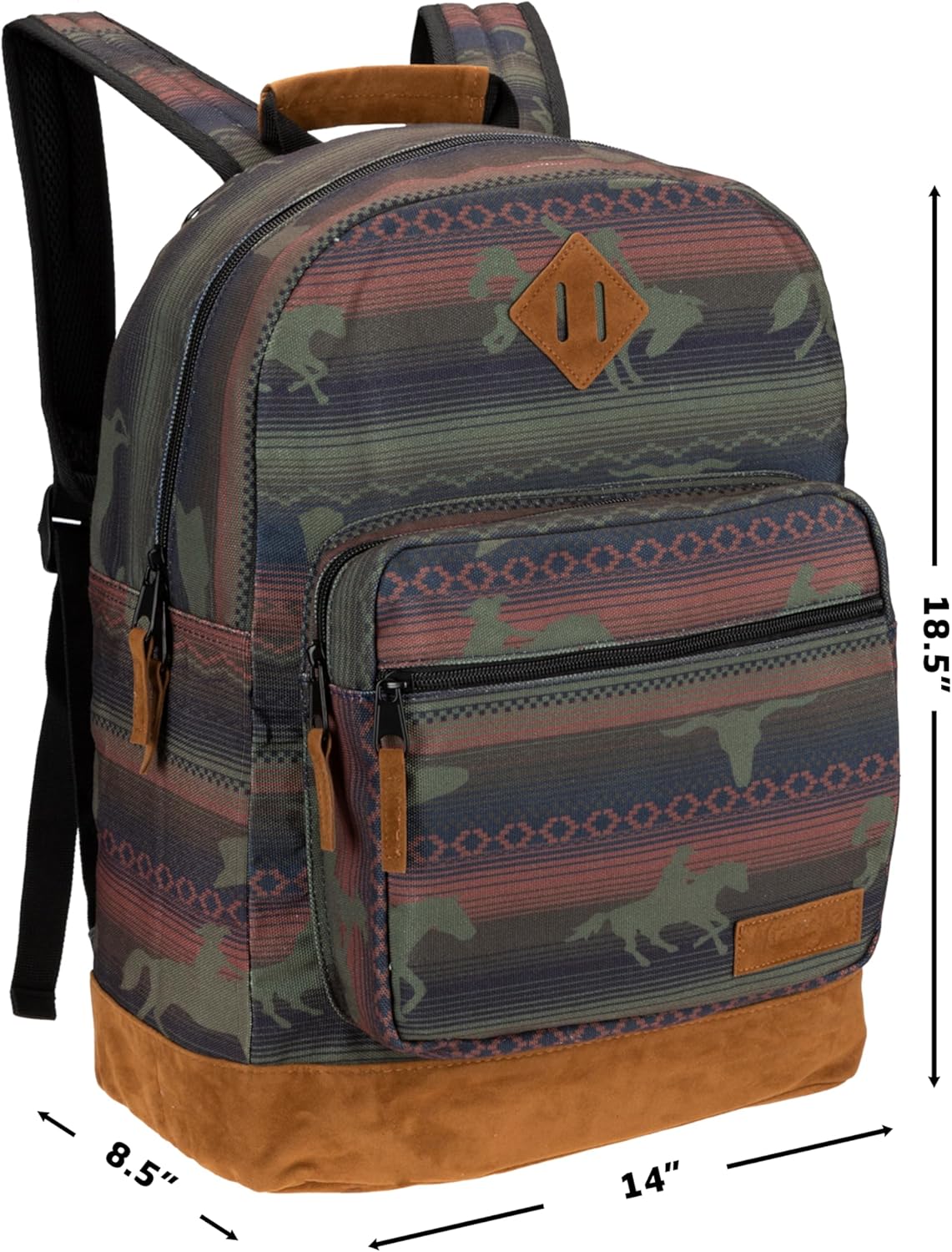 Wrangler Yellowstone Sturdy Backpack for Travel Classic Logo Water Resistant Casual Daypack for Travel with Padded Laptop Notebook Sleeve (Burgandy Patterned) - Image 2
