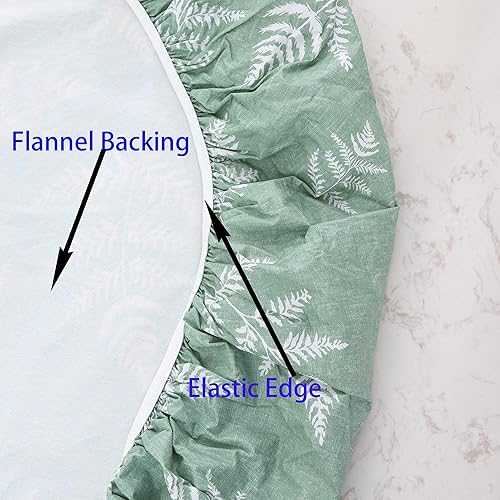 Miniatura 6 de Mantel redondo de vinilo ajustado con reverso de franela, diseño de borde elástico, impermeable, a prueba de aceite, mantel de PVC resistente a las