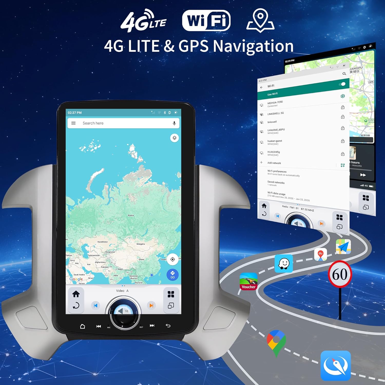 LINKSWELL 15.6 Inch Car Radio Stereo for Chevy Silverado GMC Sierra 2014-2019 Tesla Style Replacement with Wireless CarPlay/Android Auto/GPS Navigation/DSP/Retains Factory AC & Camera