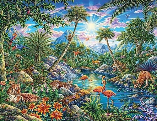 Springbok 's - Rompecabezas infantil de 100 piezas Discovery Island, fabricado en Estados Unidos