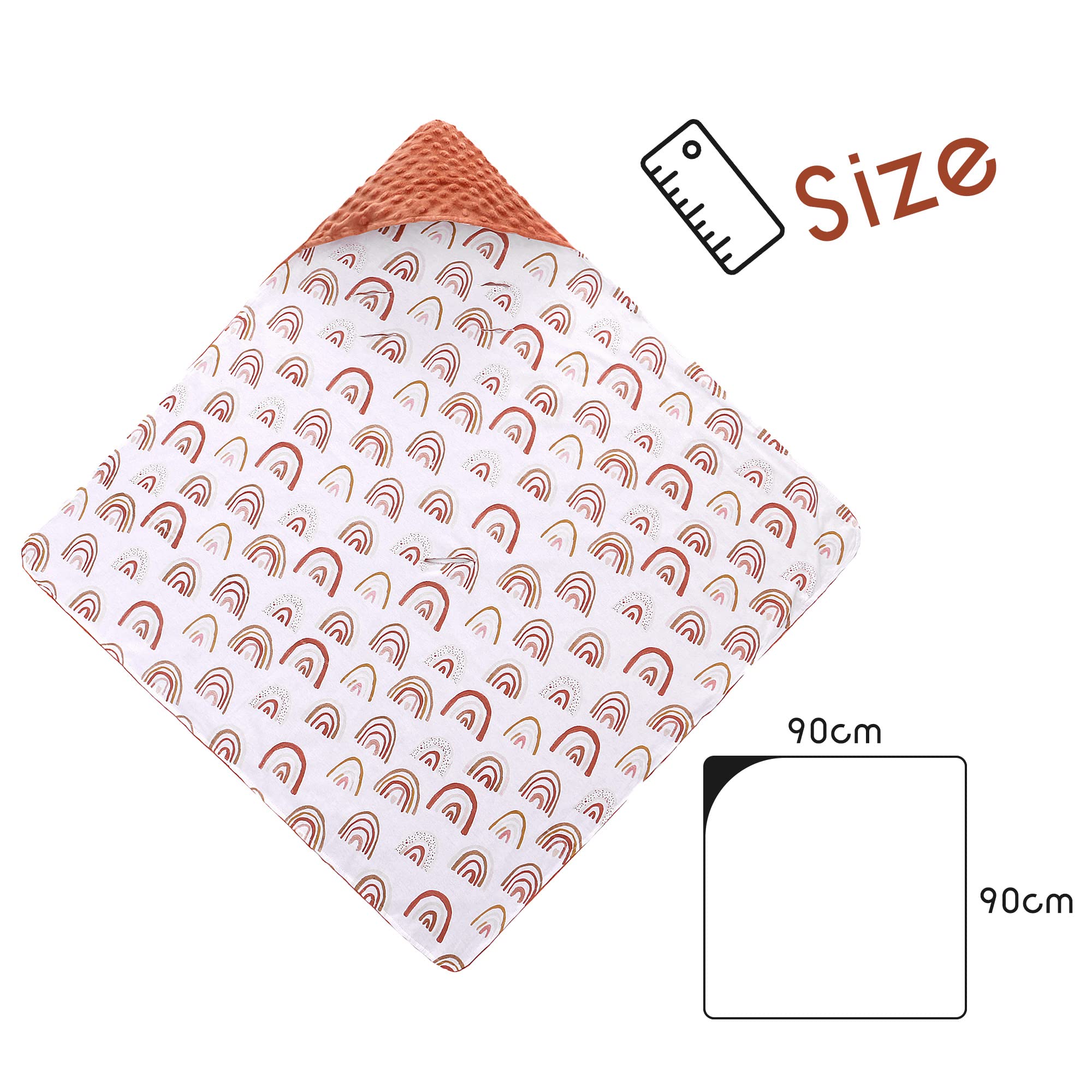 Miracle Baby Einschlagdecke Babyschale Winter Baumwolle Reversible Decke Universal Kuscheldecke 90x90cm für babyschale Kinderwagen mit 8 Punkt Gurt Löcher