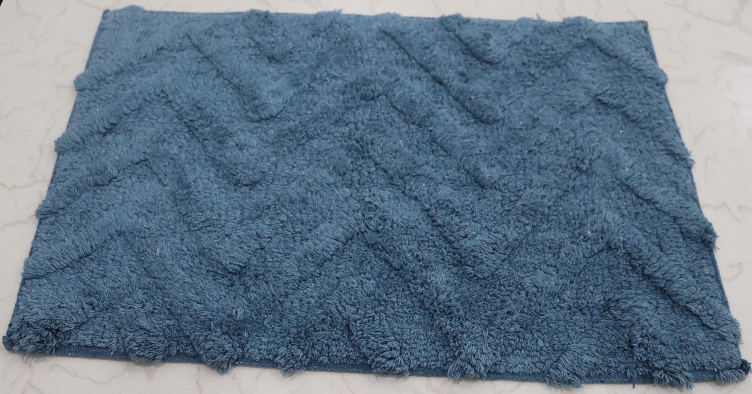Cotton Door Mat, 60 x 40 cm, Machine Washable, Contemporary Style, Suitable for Indoor and Outdoor (Blue)-image-24