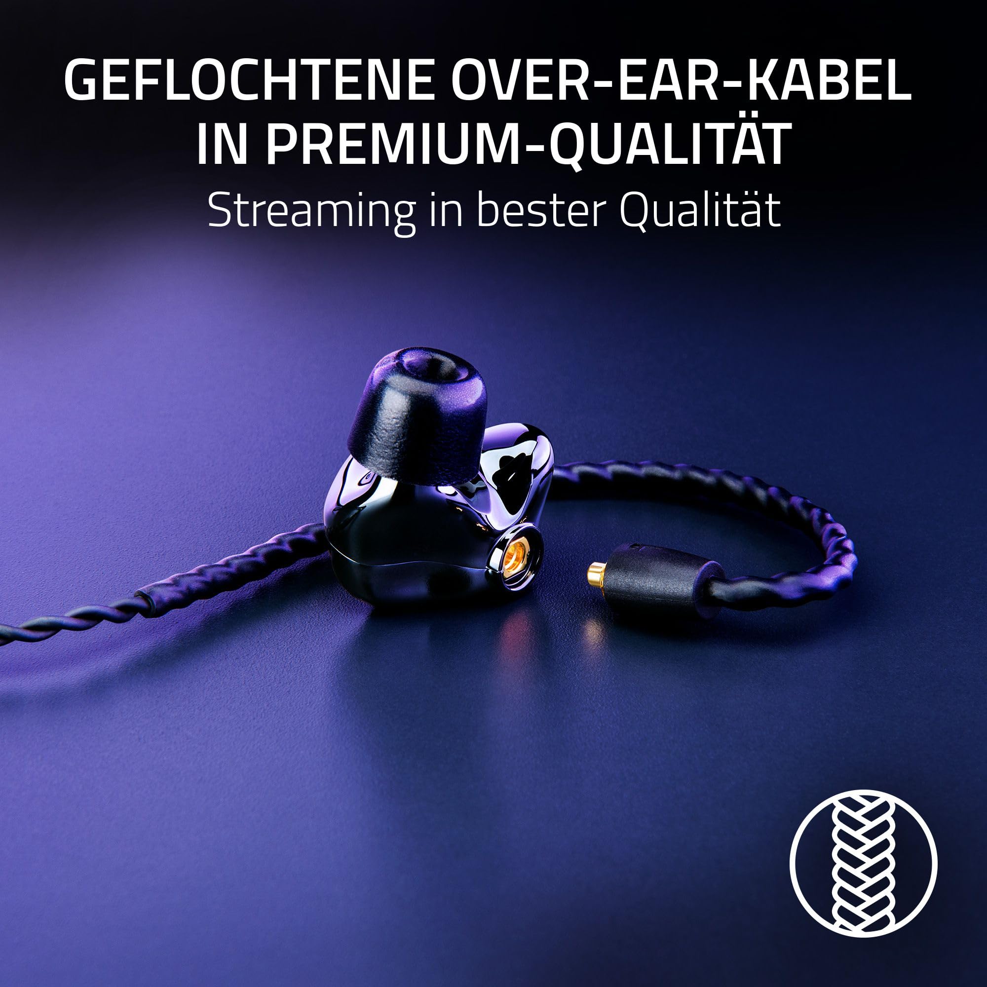Razer Moray - Ergonomischer In-Ear-Ohrhörer für Streaming 24/7 (Hybrid-Dual-Treiber-Design, Ergonomisch flaches Design, Beste passive Schallisolierung) Schwarz