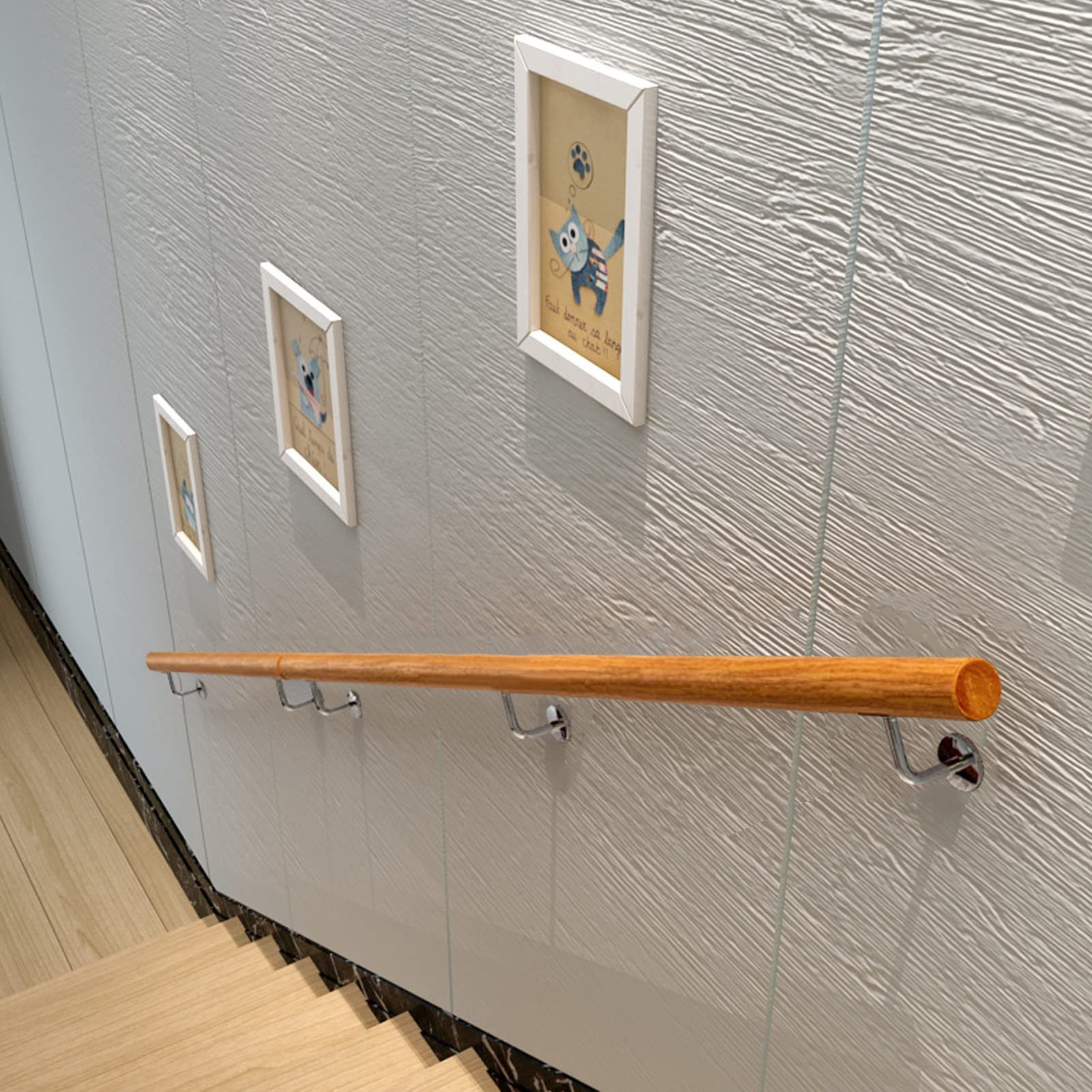 Kit di ringhiere rotonde in legno da 3,5 m, in legno, per un facile inserimento, ideale per interni e decorazione per la casa