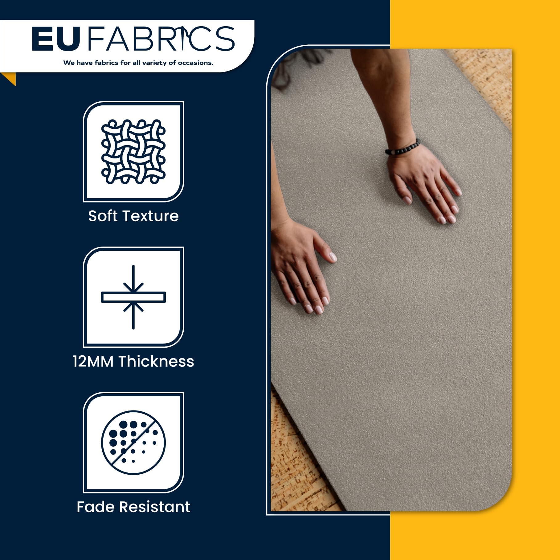 Tessuto Scamosciato EU Fabric Con Retro In Schiuma – Spessore 6/12/18mm, Larghezza 150cm, Color Grigio – Ideale Per Interni Auto E Rivestimenti - 4