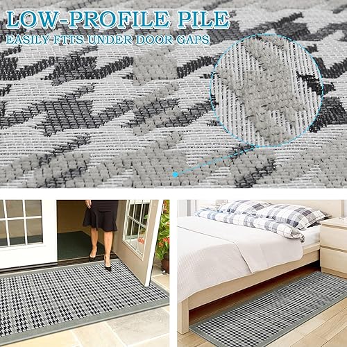 Miniatura 2 de YUHFERA Alfombra antideslizante para pasillo  Alfombra de pasillo beige yute para cocina, alfombra de pasillo suave para interiores con parte