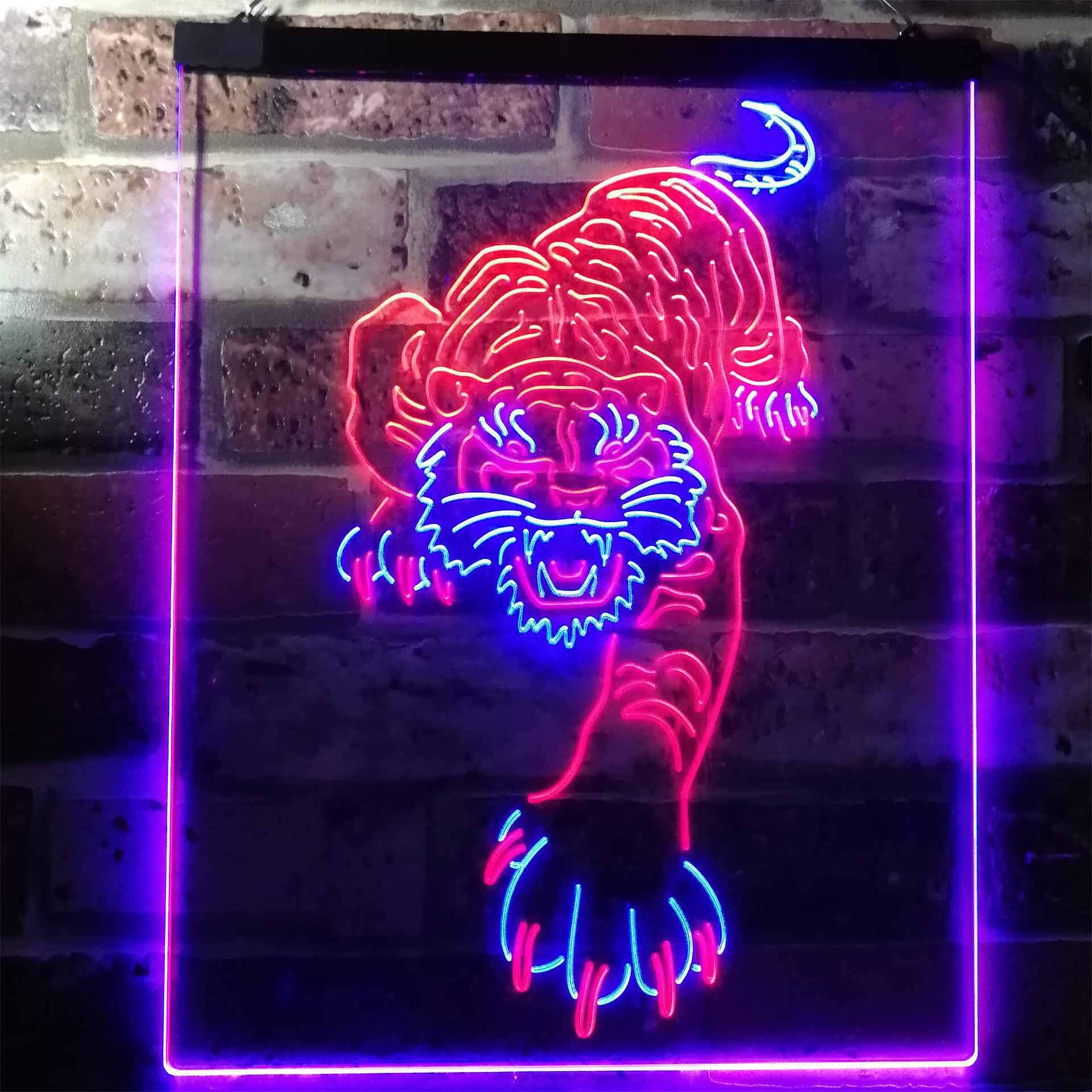 ADVPRO Tigers Man Cave Sport Dual Color LED Neon Sign Blue & Red 16