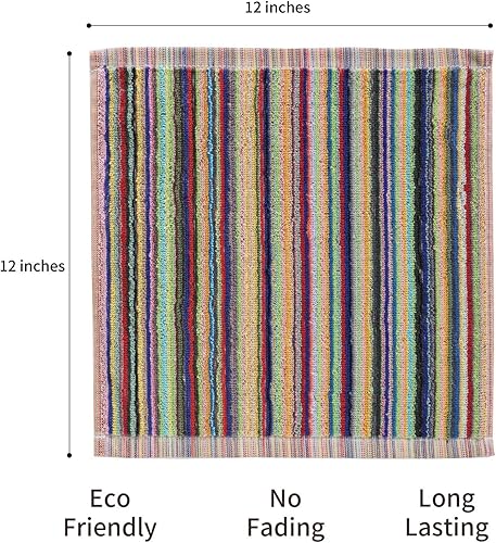 Miniatura 4 de Oeleky Paños de cocina para lavar platos, trapos de cocina ultra absorbentes, paños de limpieza de algodón, paquete de 8, 12 x 12 pulgadas (Multi-1,