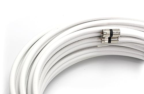 Miniatura 10 de THE CIMPLE CO Cable coaxial doble coaxial RG6 de 200 pies (cable siamese) con cable de tierra de cobre de 18 AWG, conectores de compresión de