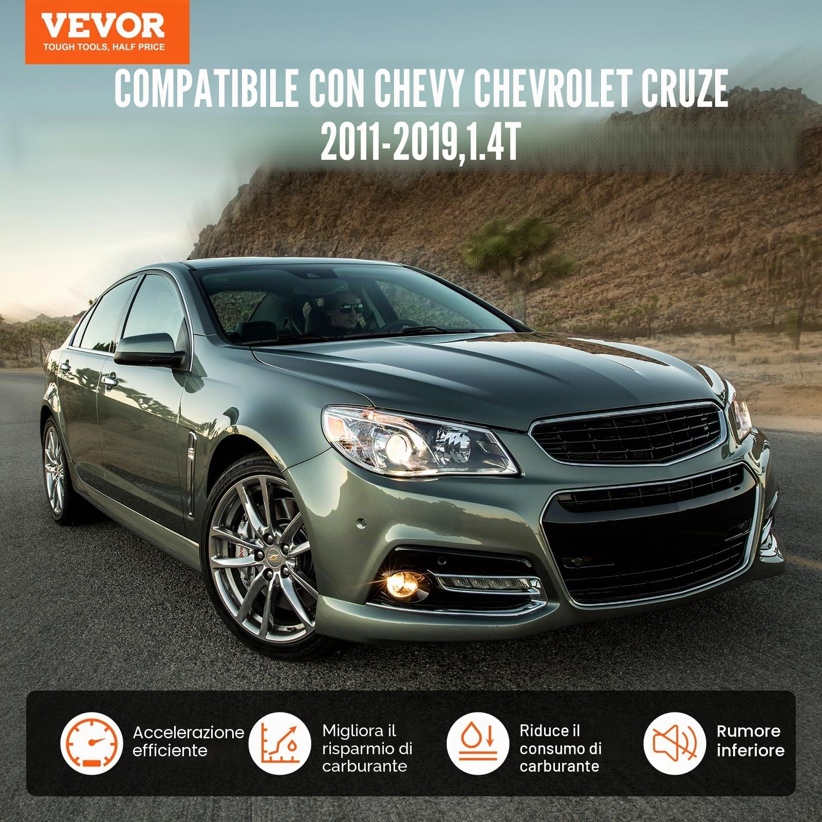 VEVOR Turbocompressore Compatibile con Kit Guarnizioni, Turbocompressore di Ricambio per Motore Auto con Chevy Chevrolet Cruze 2011-2019 1,4 T 781504-5001S 781504-0005 55565353 781504-0001 860156