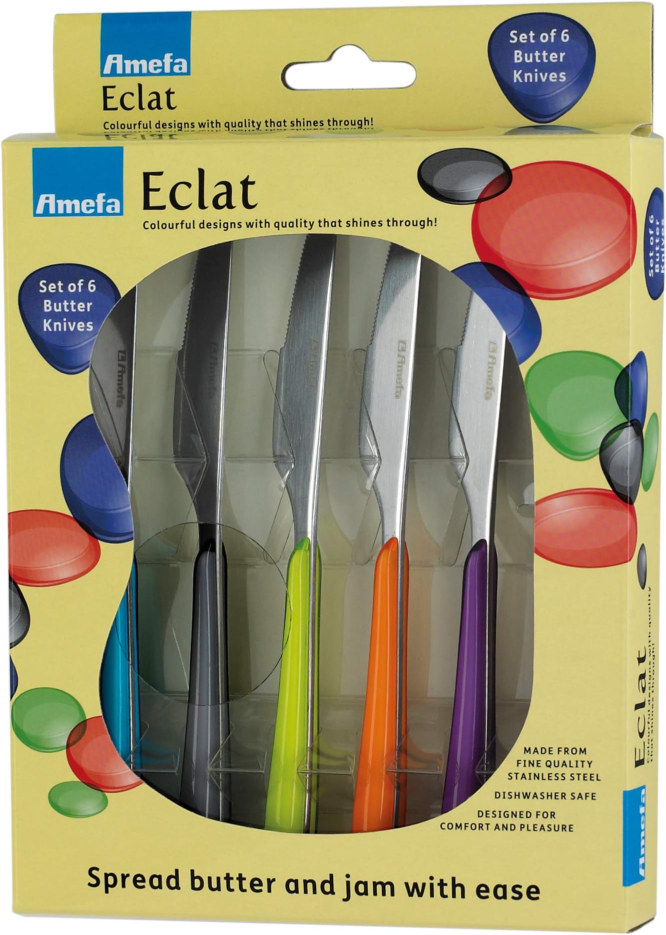 Amefa Eclat Kaleidoscope Set of 6 Butter Spread Knives