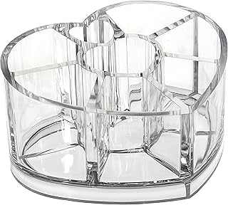 اكسسوار تجميل - منظم احمر شفاه متعدد الاستخدامات على شكل قلب لادارة المكياج بدون مجهود