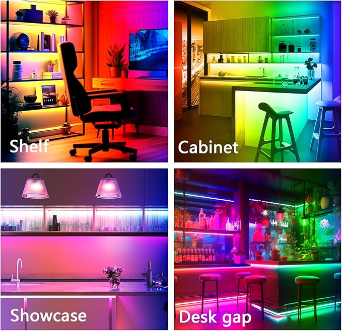 Tira de luces LED RGB con control remoto y APP, 6 piezas pre-cortadas miniatura 7