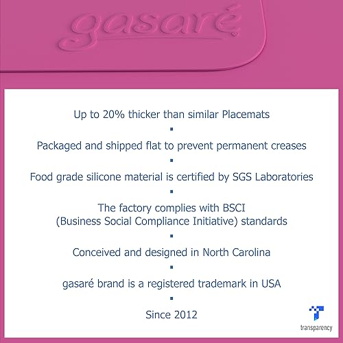 Miniatura 3 de GASARÉ, Juego de 4 manteles individuales de silicona, antideslizantes, fáciles de limpiar, resistentes al calor, flexibles, 20% más gruesos, 16 x 12