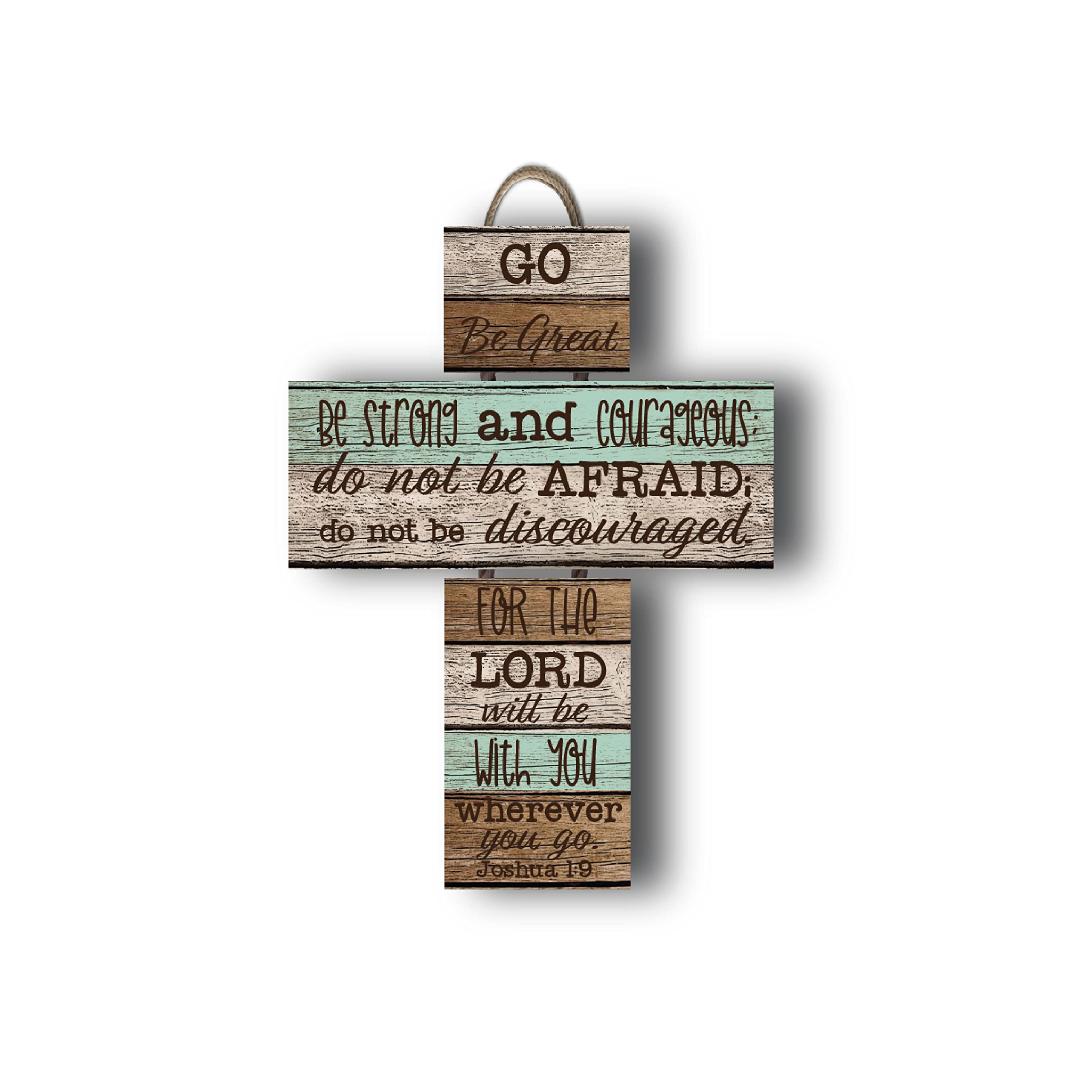 Imagine Design Strong and Courageous Crosswords Plaque, One Size, Multi