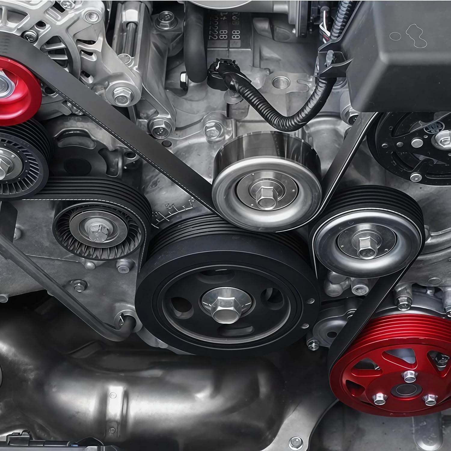 Crankshaft Pulley Fit For 2003-2010 Subaru Forester, WRX, Legacy; for 2004-2021 Subaru STI; for 1993-2011 Subaru Impreza,Aluminum, Red