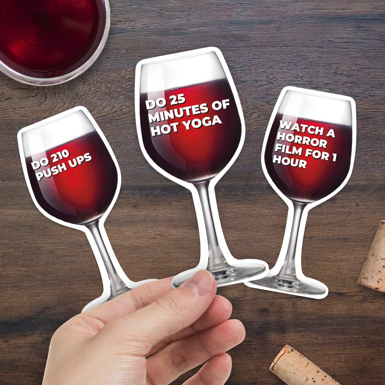 Gift Republic Wine Glass Workout Cards – 100 Fitness Challenges to Burn Off Wine – Funny Gift for Wine Lovers