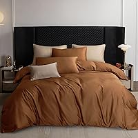 Vista 130 de MooMee Queen Duvet Cover Set, 100% Extra Long Staple Cotton 600 Thread Count Sateen Silky Soft Breathable Durable Luxury Hotel Quality Bedding Set