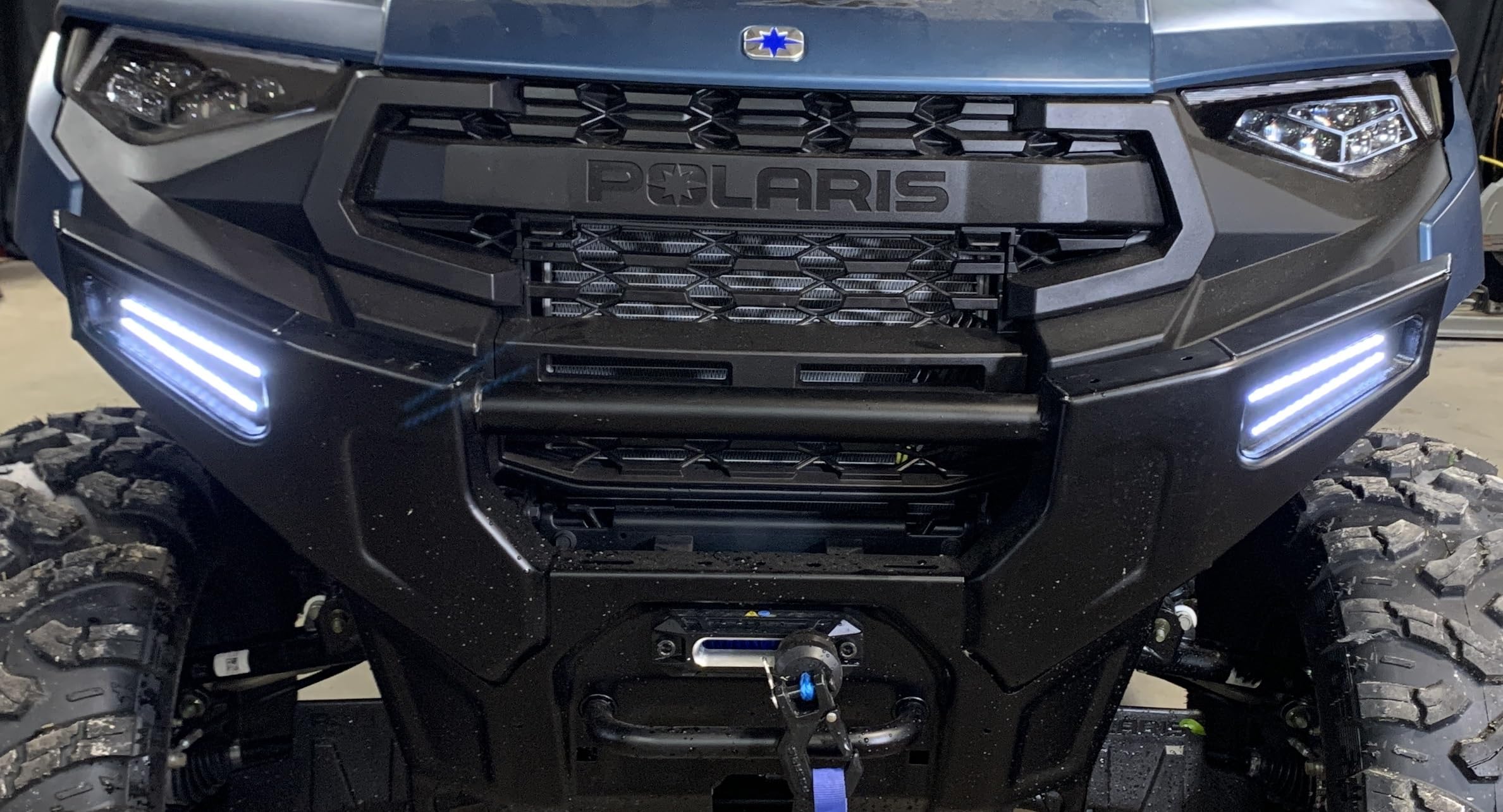 MCSADVENTURES Turn Signal and Horn Kit for 2025 Polaris Ranger 1000 XP – Plug and Play Wiring Harness with Recessed Switchback Front Bumper DRL and Turn Signal Lights (Lever Switch, With Horn)