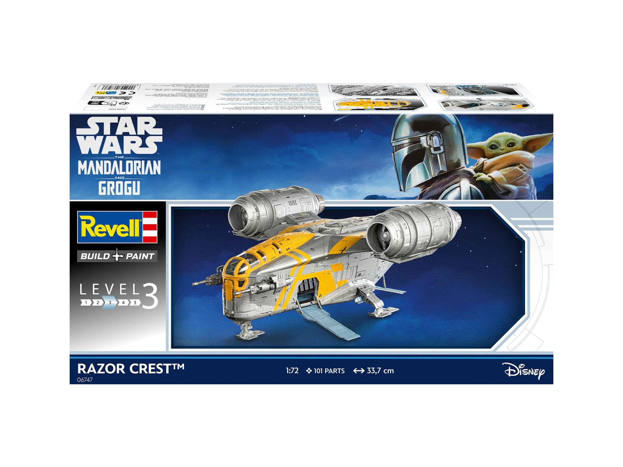Revell 06747 Star Wars The Mandalorian and Grogu Movie: Razor Crest escala 1:72 - Kit de modelo de plástico sin construir/sin pintar