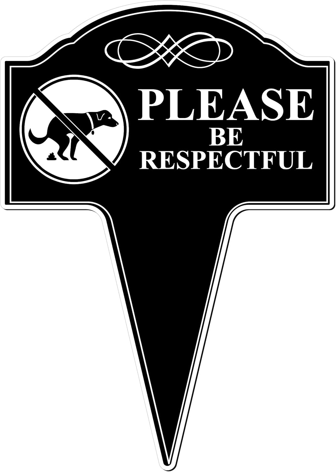 No Dog Pooping Sign For Yard Please Be Respectful Aluminum Yard Sign 10x14 (Pack of 2)