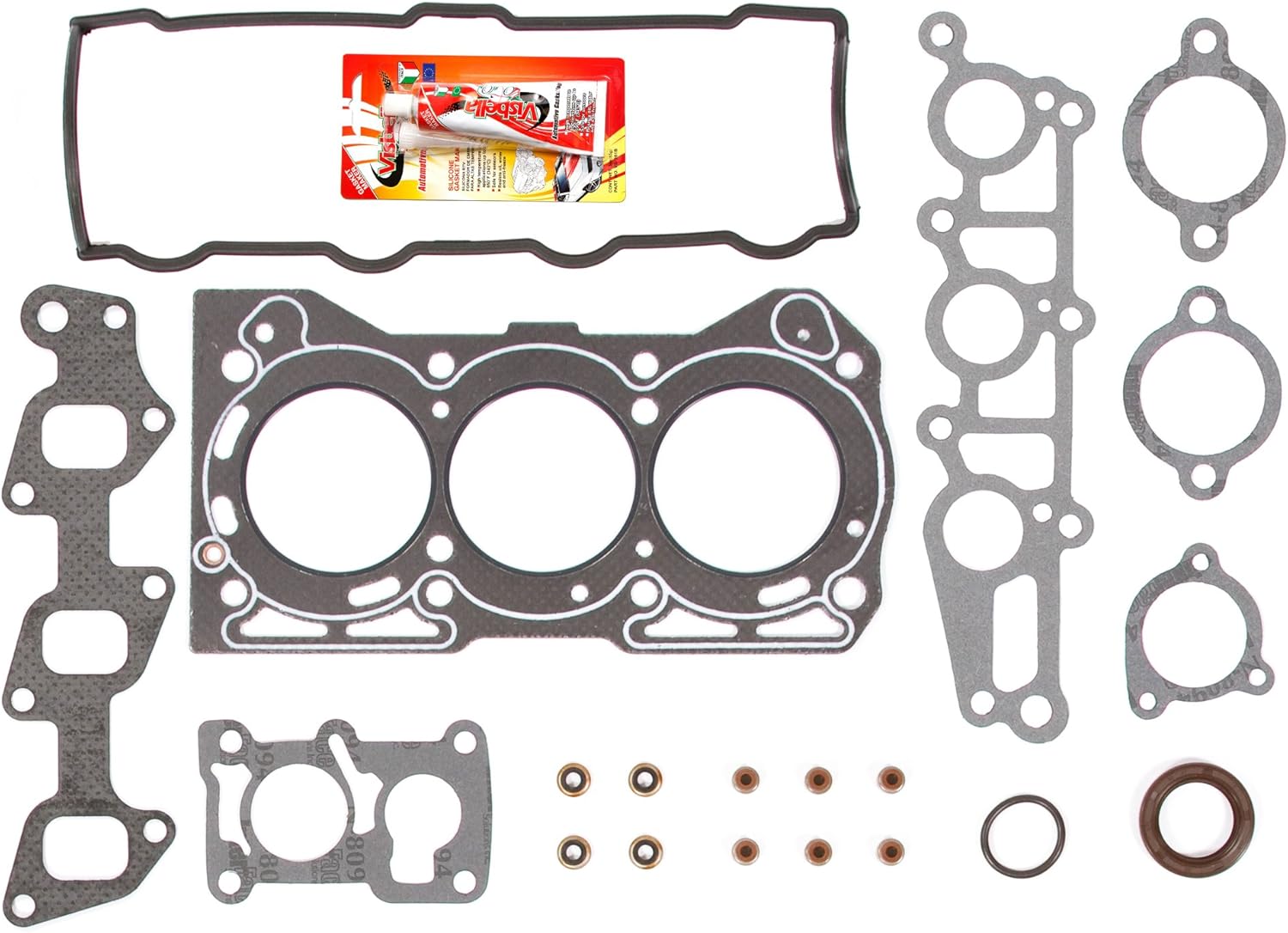 Compatible With 89-00 Chevrolet Geo Pontiac Suzuki 1.0 SOHC 6V VIN 2, 4, 6 Head Gasket Set