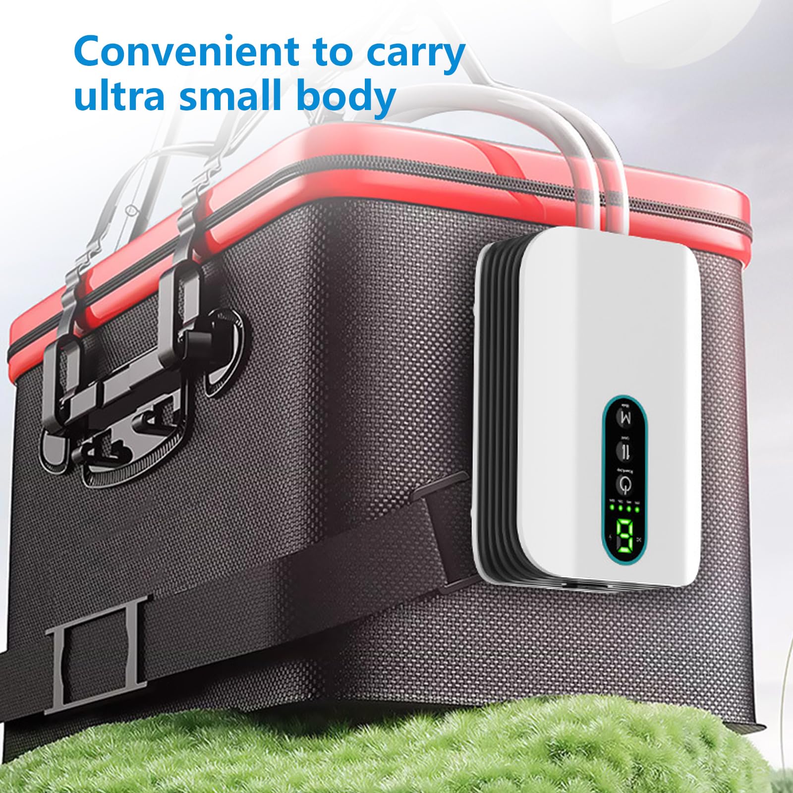 Pompe à air pour aquarium Behogan, pompe à oxygène rechargeable de 1,8 W avec 1 sortie, deux modes d'alimentation en oxygène, pompe à oxygène silencieuse pour aquariums, débit d'air réglable sur 6 niv