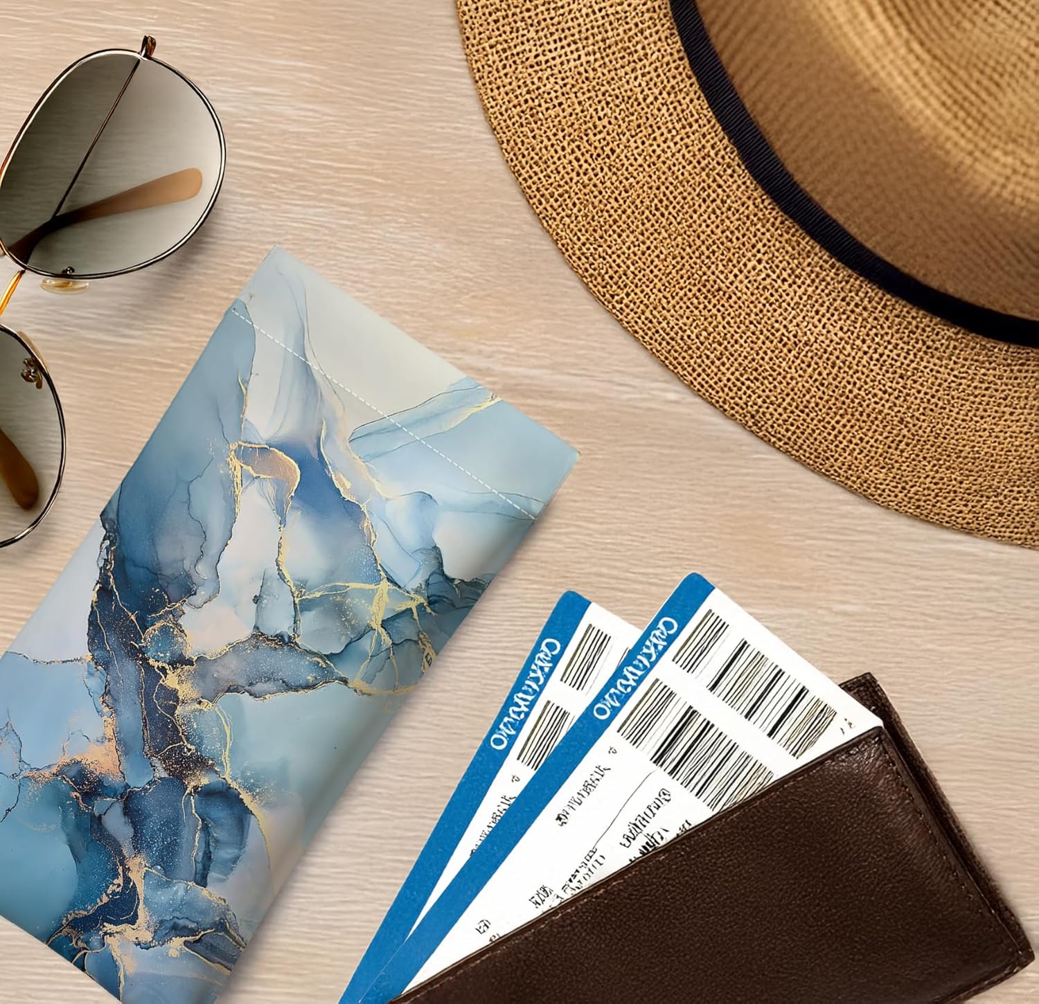 Eyeglasses Sunglasses Case PU Soft Squeeze Top Glasses Pouch for Women Floral Pattern Portable Anti Scratch - Image 6