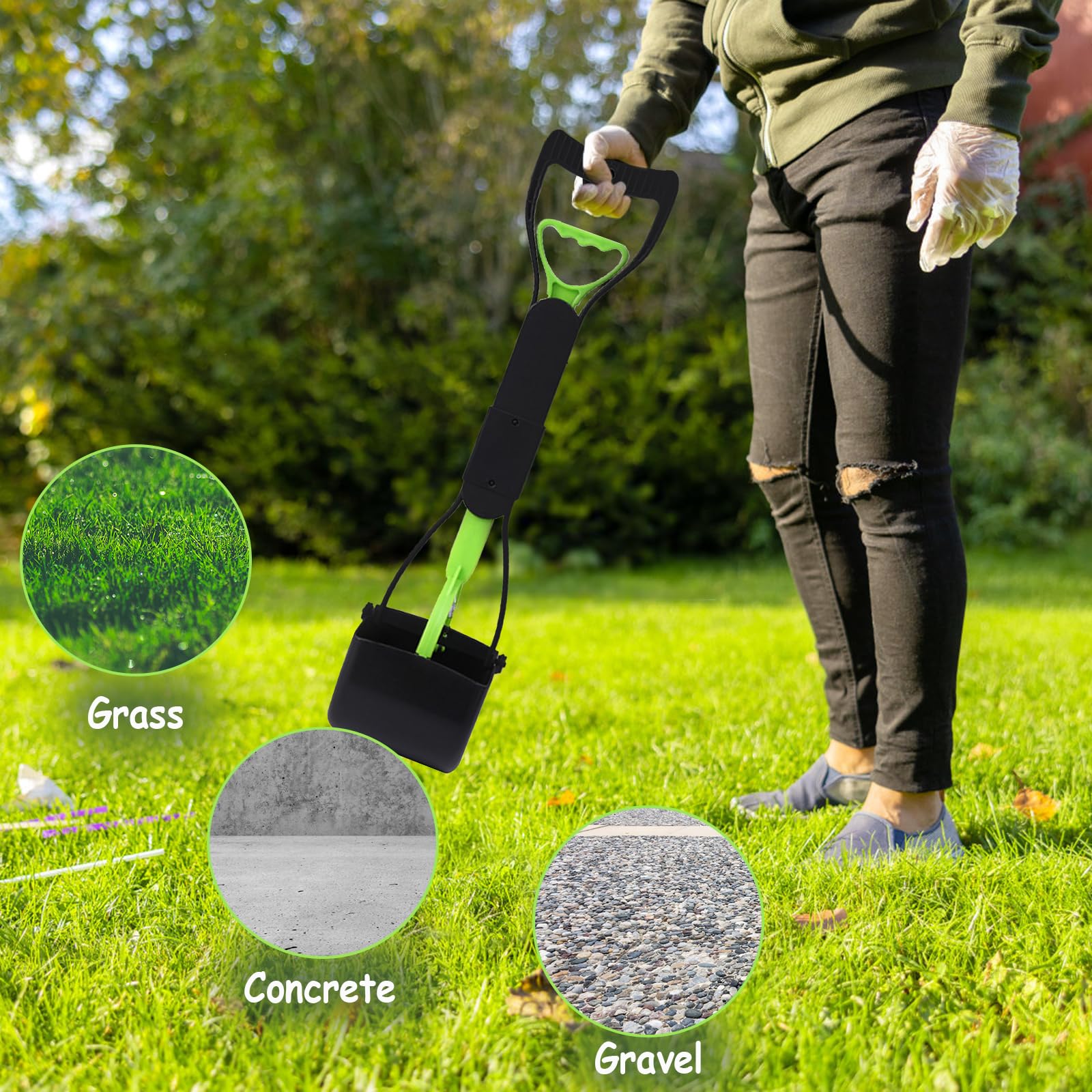Paletta per Cacca Cani, 45cm Animale Domestico Pooper Scooper, Palette per Escrementi Cani, Pieghevole, Molla ad Alta Elasticità, Raccogli Cacca Cane, Scoop di Poop Dog per Cani e Gatti