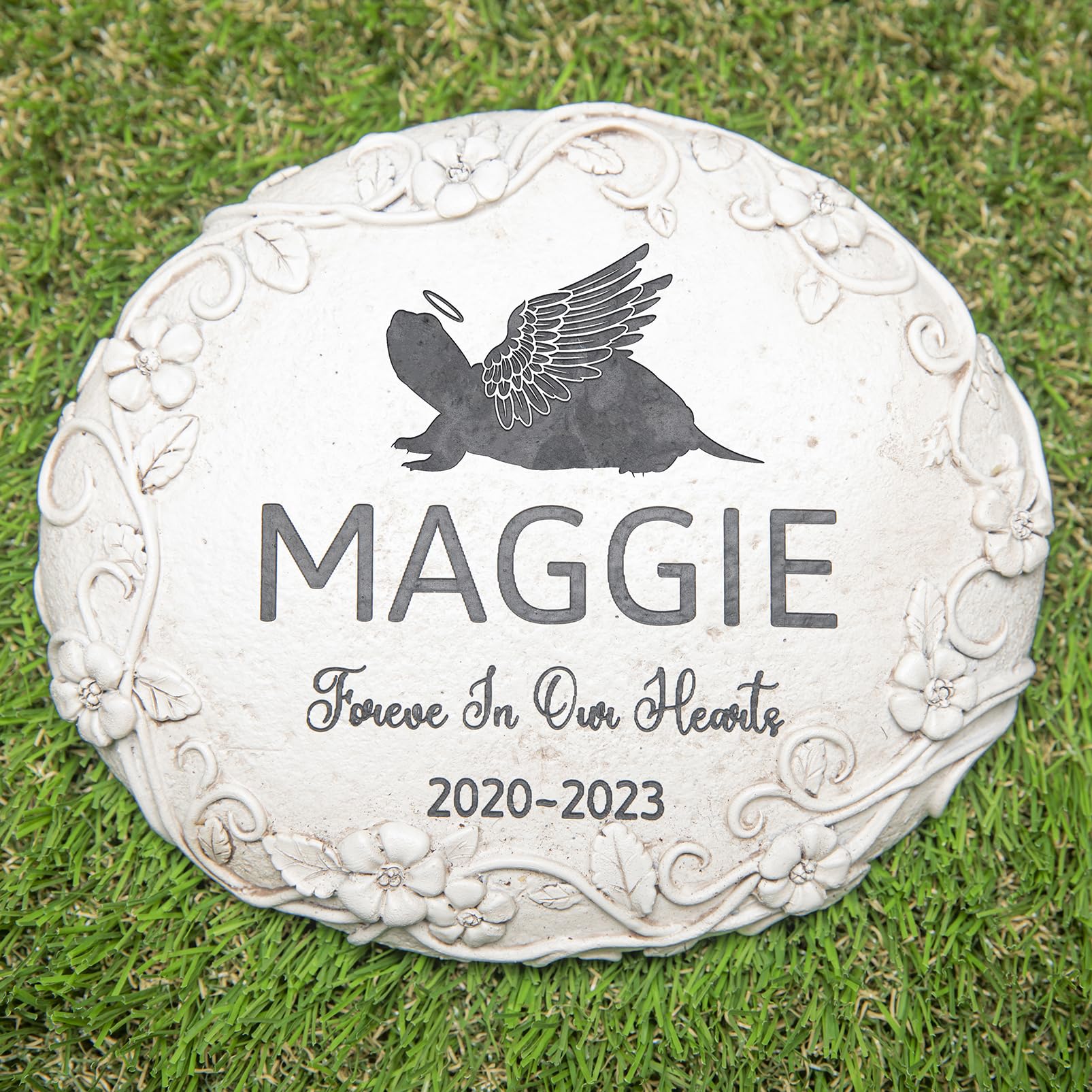 HENTOL Personalized Turtle Memorial Stone, Pet Grave Marker Turtle, Turtle Headstone, Turtle Tombstone, Turtle Gravestone, Turtle Memorial Gifts