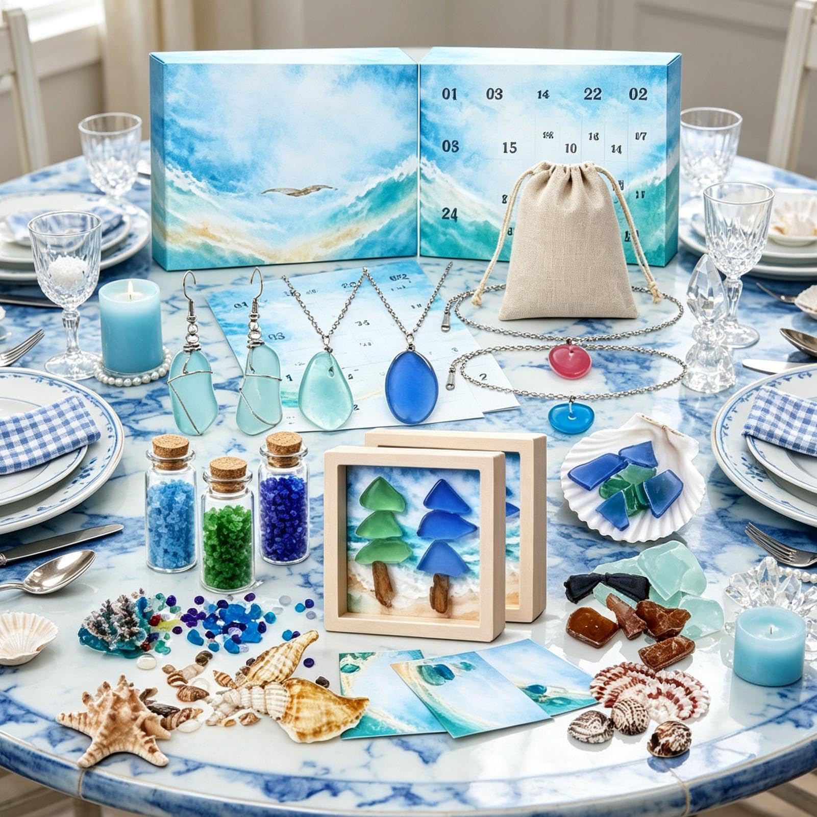 Avvento Natale Con Vetro Di Mare Calendario Conto Alla Rovescia Di 24