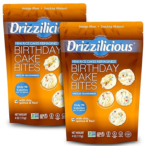 Drizzilicious Pastel de cumpleaños 4oz - Paquete de 2