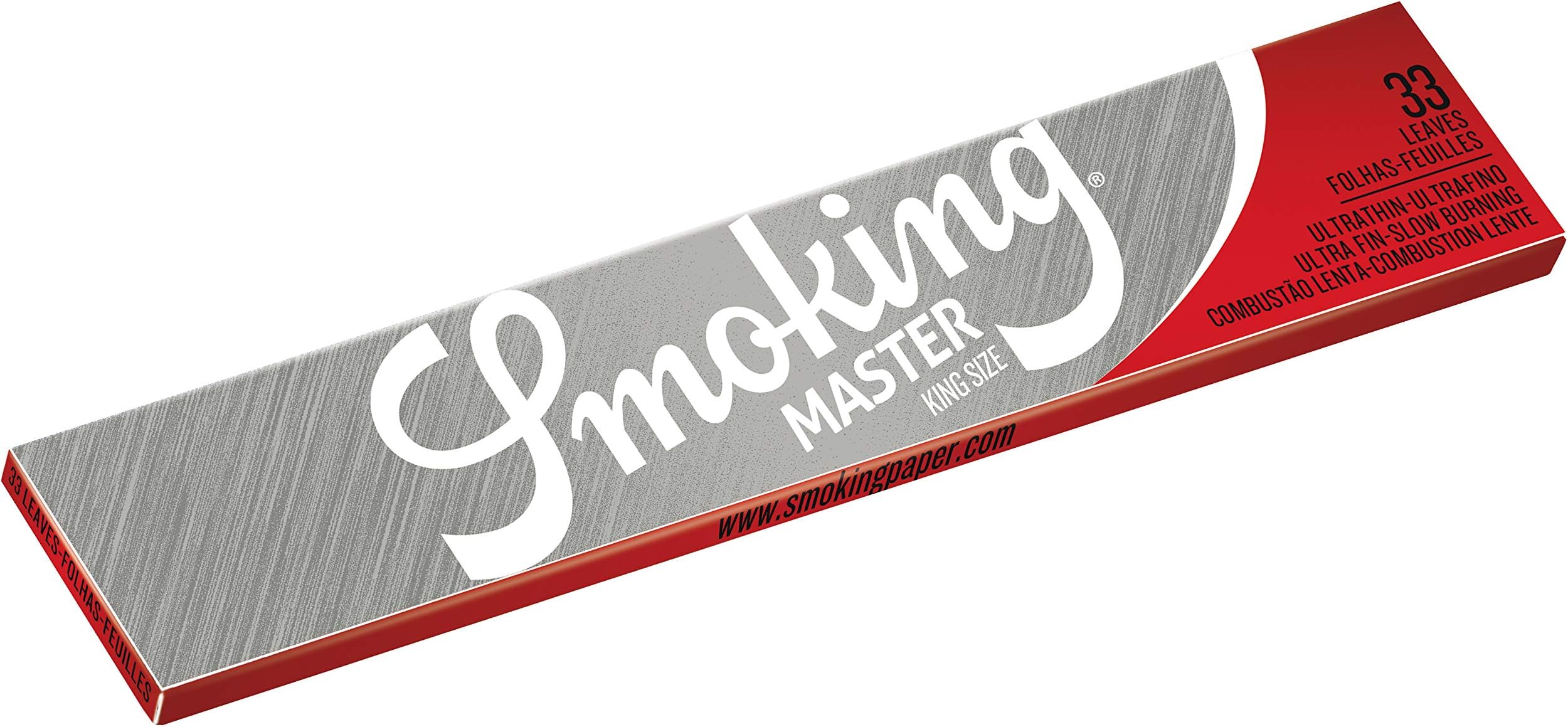 KS Master rolling paper white / bleached cigarette rolling paper (Pack of 8 Booklets) + (Free 1 Pcs Cone Holder,1Pcs Glass Chillam Random Colour & Design and 1 Booklet of KS Smoking Brown + Multiple Roach/Tips by Smoking Trading House,The Original supplier.)