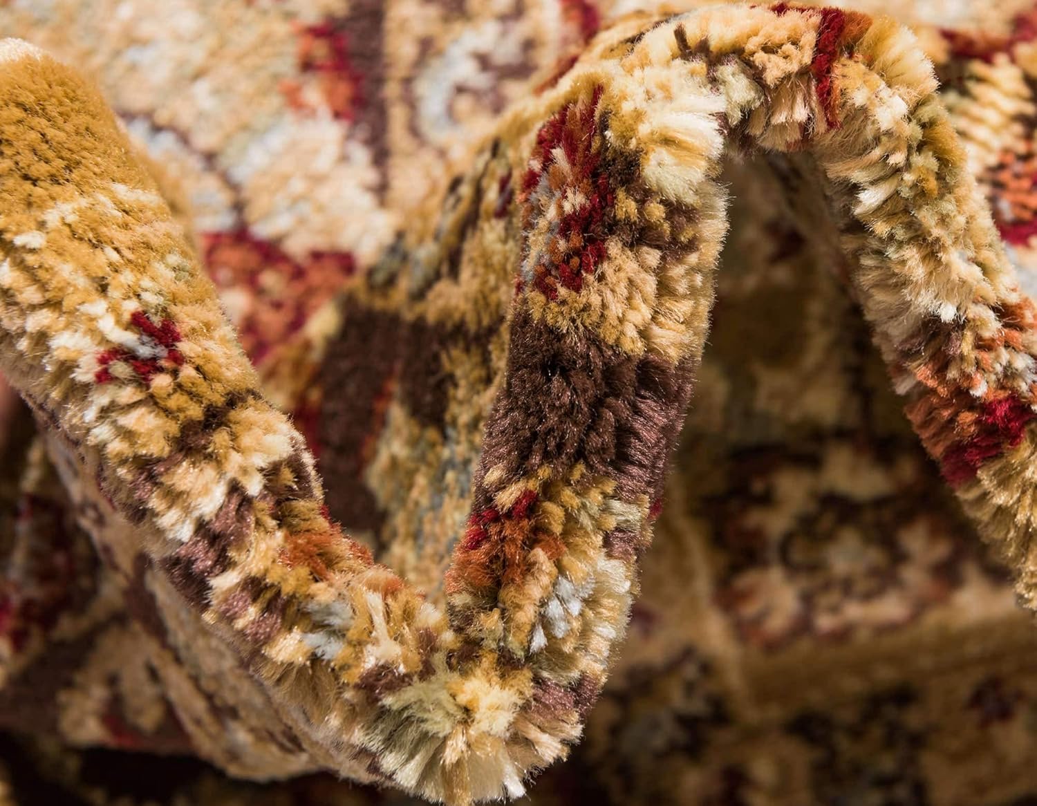 Unique Loom Voyage Collection Traditional Oriental Classic Intricate Border Design Area Rug (3' 3 x 5' 3 Rectangular, Gold/Brown)