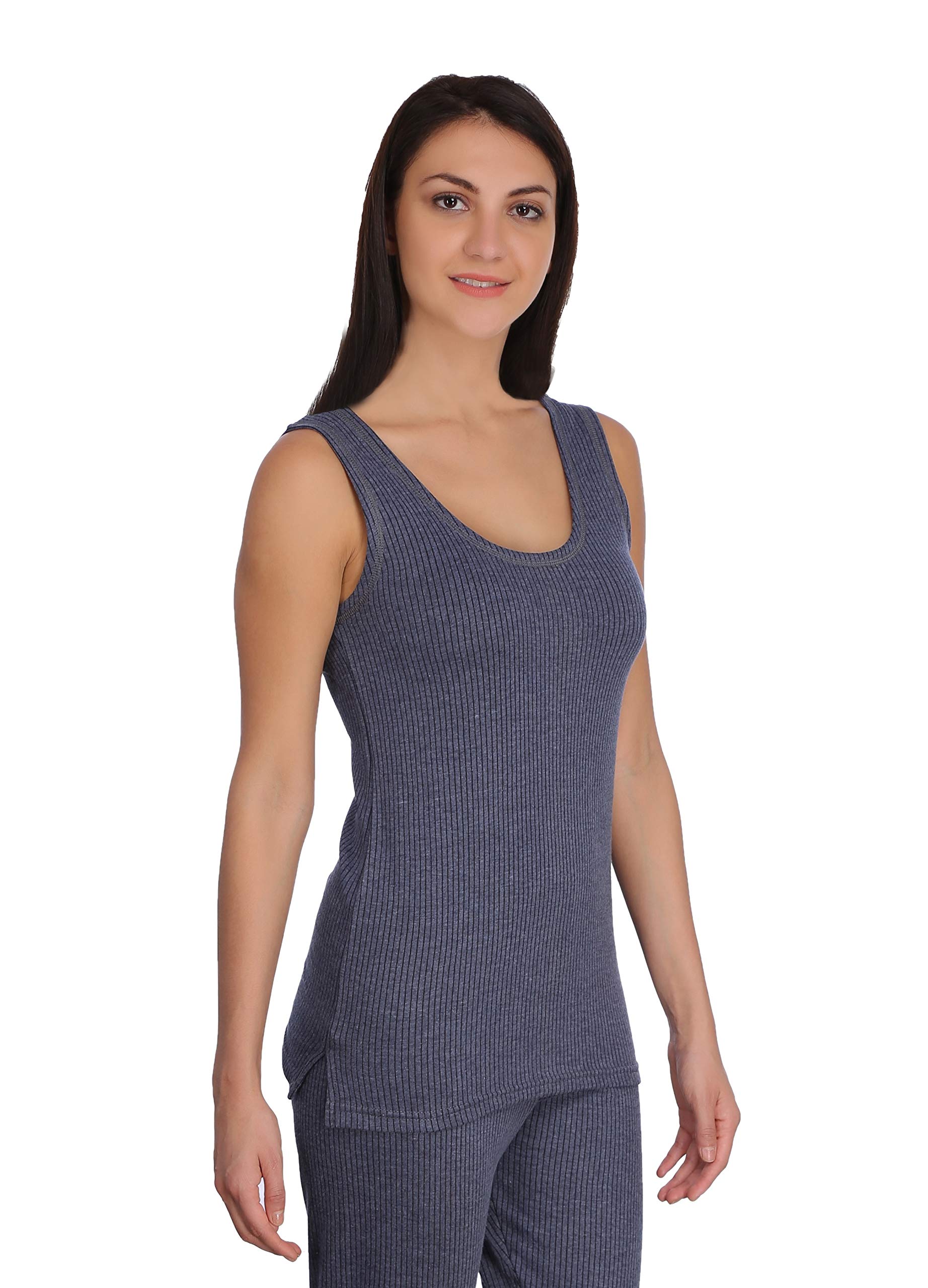 Selfcare Women Poly Cotton Thermal Regular Fit Top (Pack of 2 Top)(SW0286-L_Grey, Blue_Large) 2